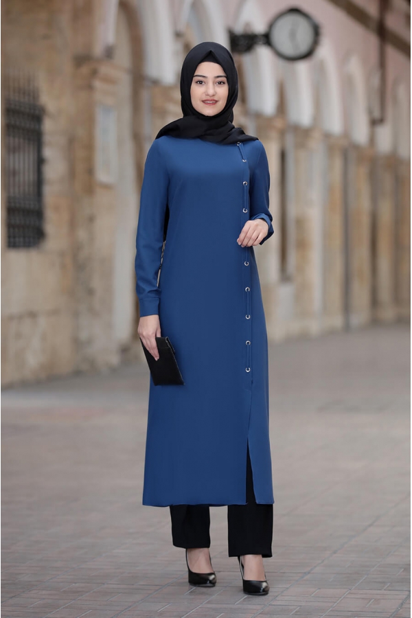 Rümeysa Tunik Pantolon Takım - Saks - Rabeysa