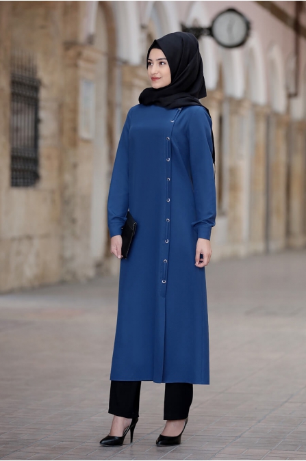 Rümeysa Tunik Pantolon Takım - Saks - Rabeysa