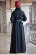 Ranazenn - Deri Detaylı Elbise - Siyah