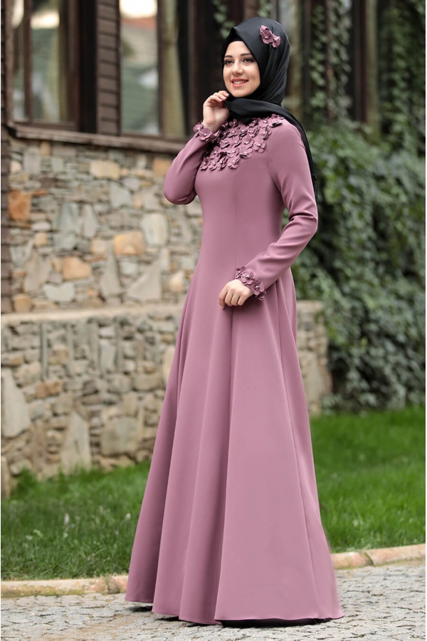 Günçiçek Elbise - Gül Kurusu - Rana Zen
