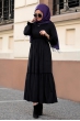 Seda Tiryaki - Beli Büzgülü Elbise - Siyah
