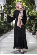 Gülbahar Kol Pilise Elbise - Siyah