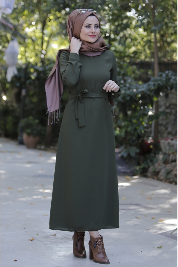 Kışlık Haki Elbise- Seda Tiryaki