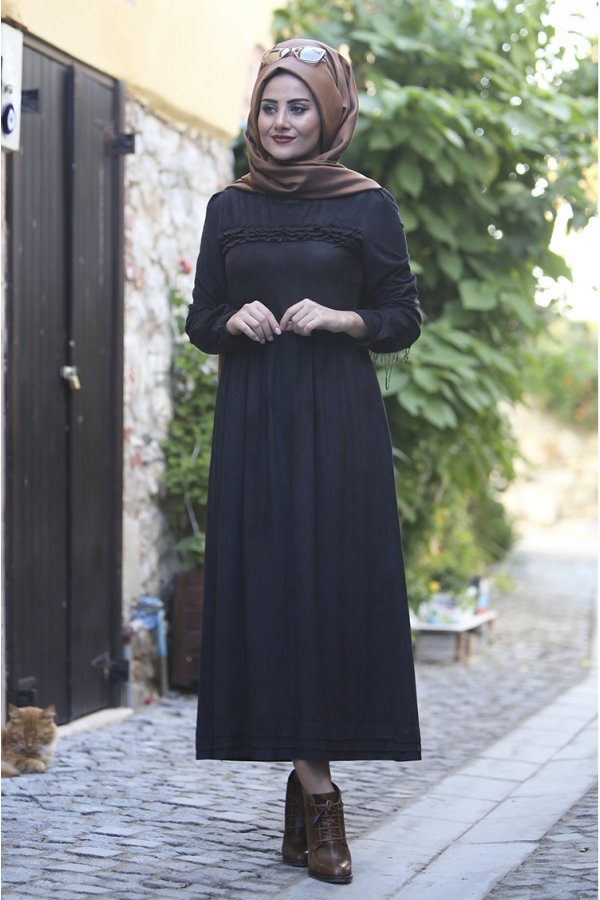 Züma Elbise - Siyah - Seda Tiryaki