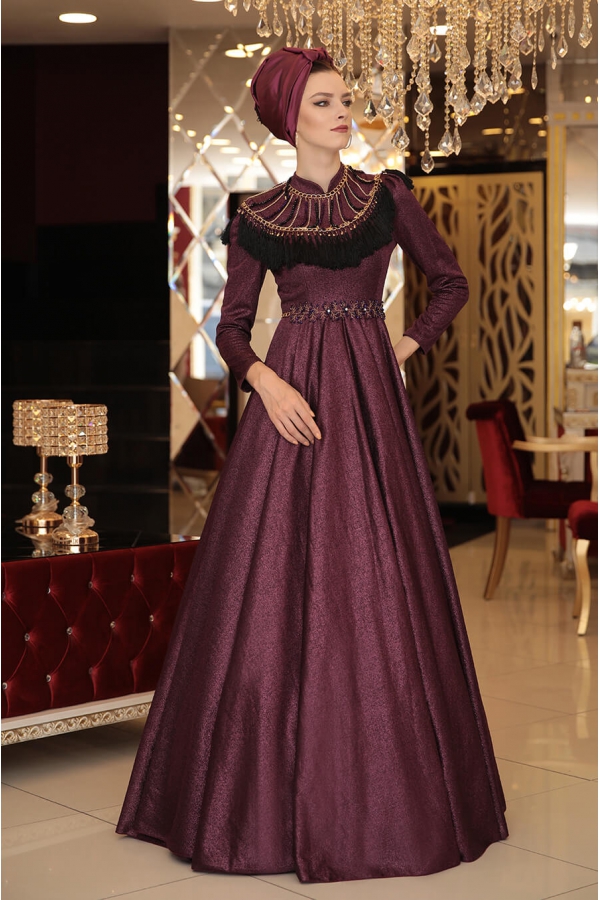 Venezia Abiye - Mürdüm - Selma Sarı