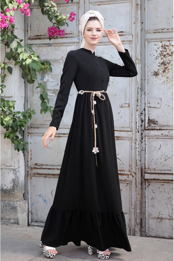 Bahar Elbise - Siyah - Selma Sarı