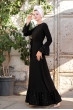 İnci Çakma Elbise - Siyah - Selma Sarı