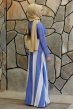 Ebru Kemerli Tesettür Elbise  - Mavi