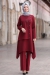 Büşra Tunik Pantolon Tesettür Takım - Bordo