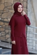 Merve Tunik Pantolon Tesettür Takım - Bordo