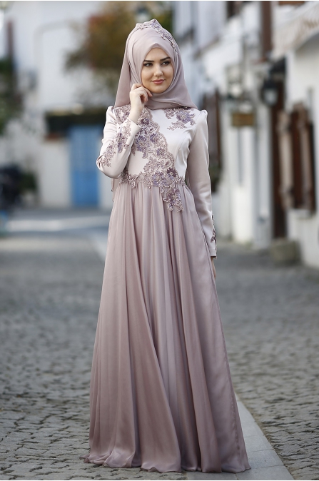 Leylak Abiye - Lila - Som Fashion