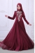 Safir Abiye - Bordo - Som Fashion