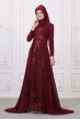 Zambak Abiye - Bordo - Som Fashion