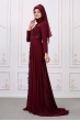 Zambak Abiye - Bordo - Som Fashion