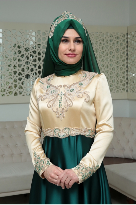 Osmanlı Abiye - Zümrüt Yeşil - Som Fashion