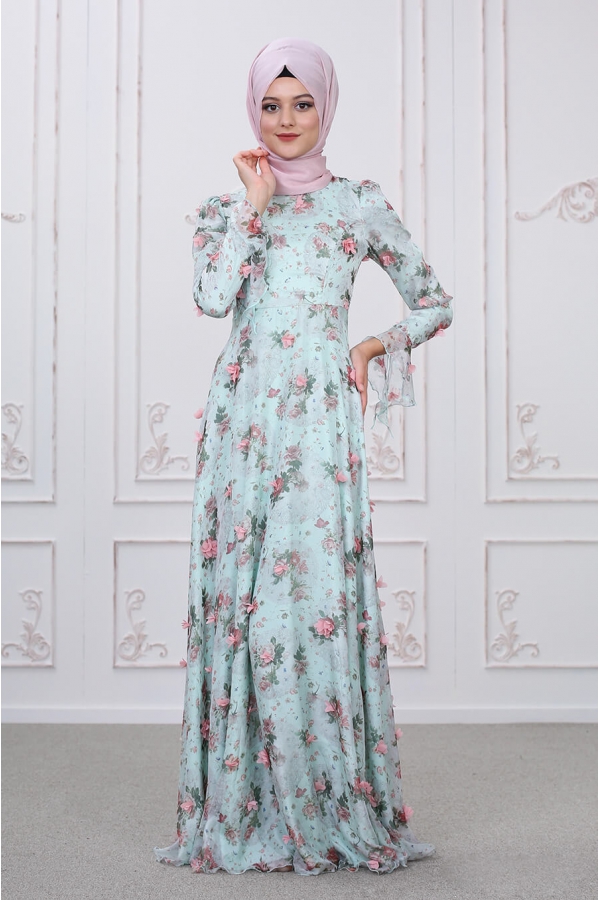 Bahar Elbise - Mint - Som Fashion