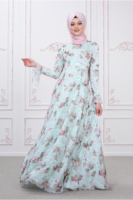 Bahar Elbise - Mint - Som Fashion