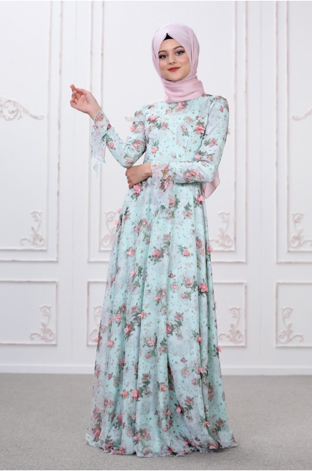 Bahar Elbise - Mint - Som Fashion