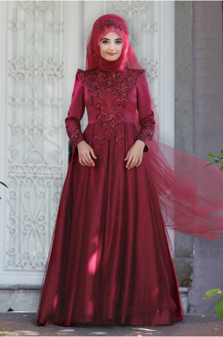 Aden Abiye - Bordo - Sümay Moda