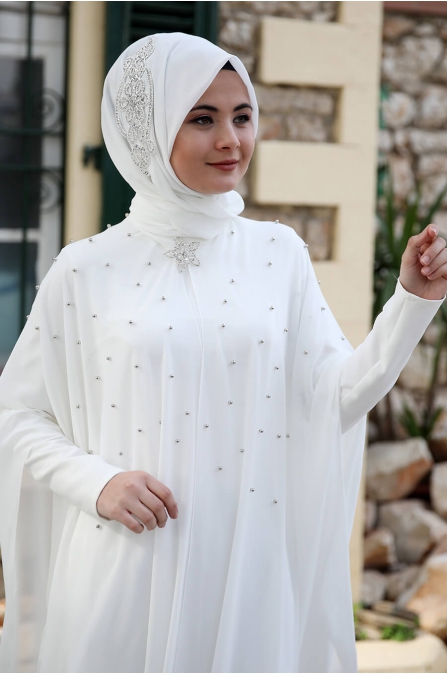 Mahpeyker Abiye  - Ekru - Sümay Moda