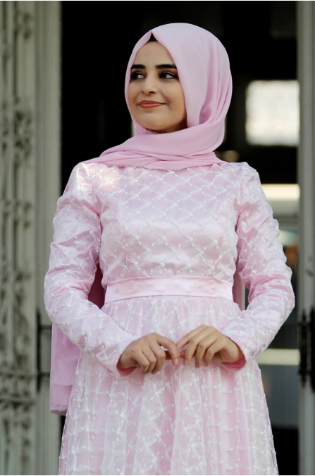 Nurunnisa Abiye  - Pudra - Sümay Moda