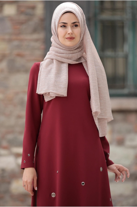 KuşGözü Tunik - Bordo - Sure Tesettür