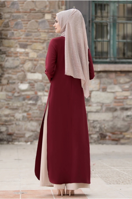 KuşGözü Tunik - Bordo - Sure Tesettür