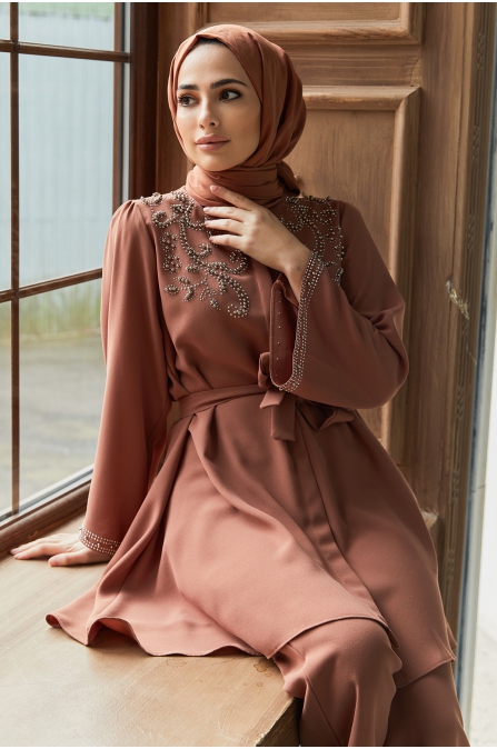 Mona Tunik Pantolon Takım - Camel