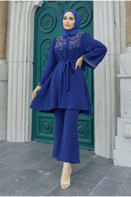 Mona Tunik Pantolon Takım - İndigo