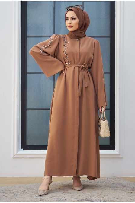 Omuzu Taşlı Abaya - Camel