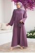 Omuzu Taşlı Abaya - Leylak