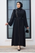 Omuzu Taşlı Abaya - Siyah