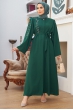 Omuzu Taşlı Abaya - Zümrüt