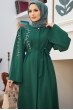 Omuzu Taşlı Abaya - Zümrüt