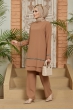 Taş Detaylı Tunik Pantolon Takım - Camel