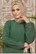 Taş Detaylı Tunik Pantolon Takım - Zümrüt