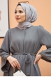 İspanyol Paça Pantolon Tunik Takım - Gri