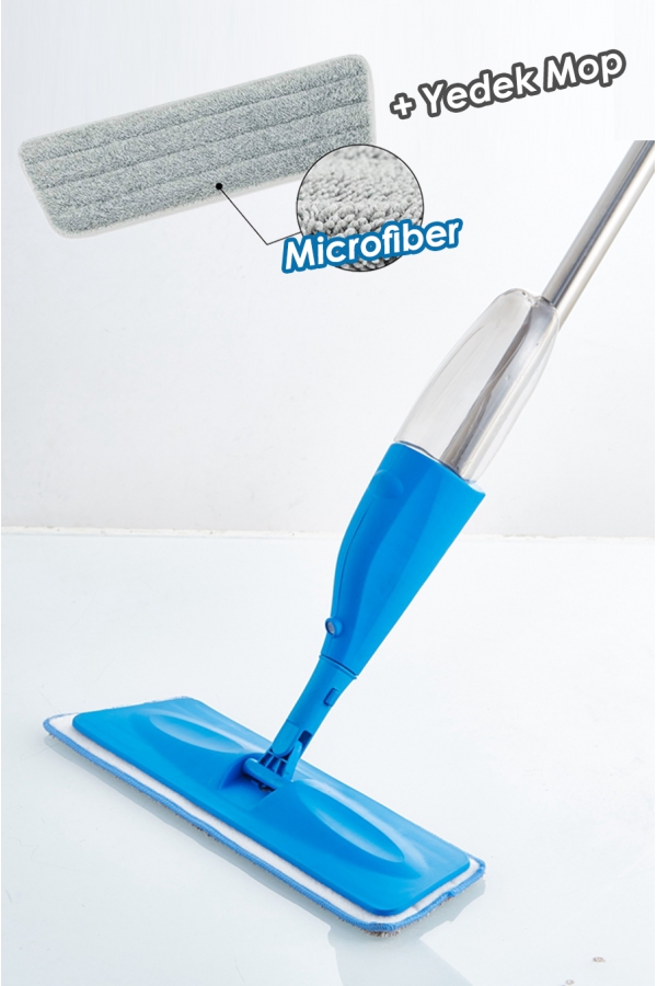 Sprey Mop + Yedek Mop Microfiber Su Hazneli Mop