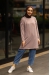 Kahve Rengi Çizgili Basic Tunik