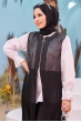 Piliseli Yelek - Siyah